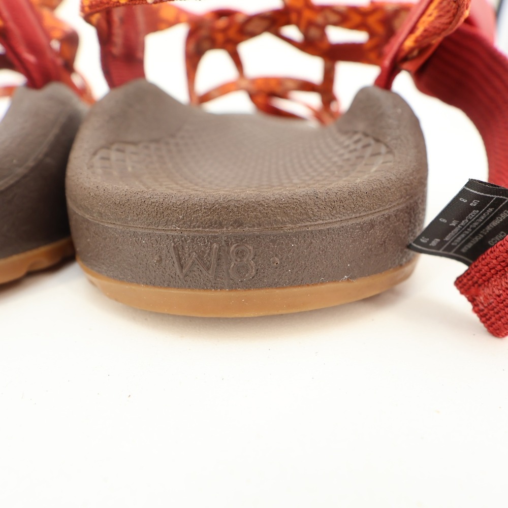 Chaco Z/Cloud X2 Womens 8 Sandals Red Orange Geometric Strappy J106506 - Picture 6 of 13